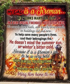 Fireman Theme In A Very Special Firehouse Not Too Far Away Quilt Blanket Bedding Set