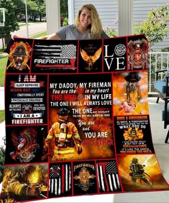 Fireman Theme You Are The Life In My Heart Quilt Blanket Bedding Set