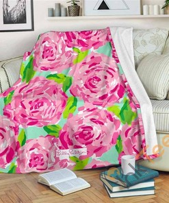 First Impressions Lilly Pulitzer Sherpa Fleece Blanket Gifts for Family, for Couple