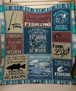 Fishing 22006 Quilt Blanket Bedding Set for Home Décor