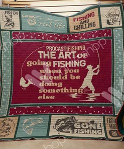 Fishing And Chilling Fishing Quilt Blanket Bedding Set