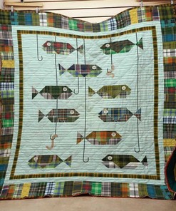 Fishing Camo Pattern Fishing Quilt Blanket Bedding Set