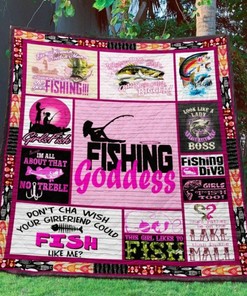 Fishing Goddess I'm All About That Fishing Quilt Blanket Bedding Set
