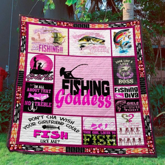 Fishing Goddess I'm All About That Fishing Quilt Blanket Bedding Set