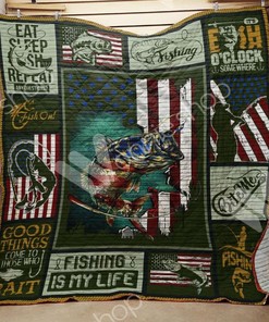Fishing Is My Life Fishing Quilt Blanket Bedding Set