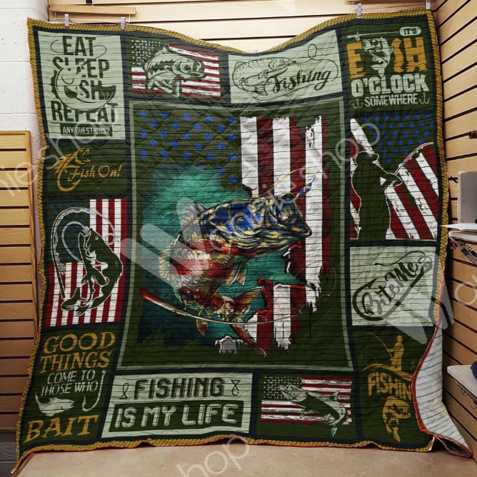 Fishing Is My Life Fishing Quilt Blanket Bedding Set