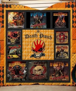 Five Finger Death Punch Album Collections Vintage Quilt Blanket Bedding Set