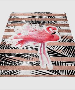 Flamingo Background Sherpa Fleece Blanket Gifts for Family, for Couple