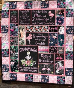 Flamingo Grammingo Quilt Blanket Bedding Set for Home Décor
