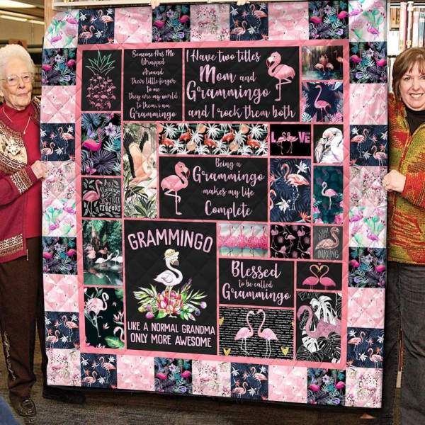 Flamingo Grammingo Retro Quilt Blanket Bedding Set