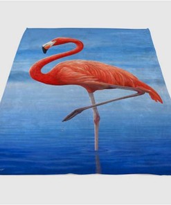 Flamingo Oil Sherpa Fleece Blanket Gifts for Family, for Couple
