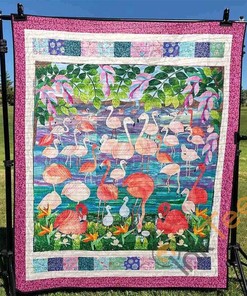 Flamingo Quilt Blanket Bedding Set