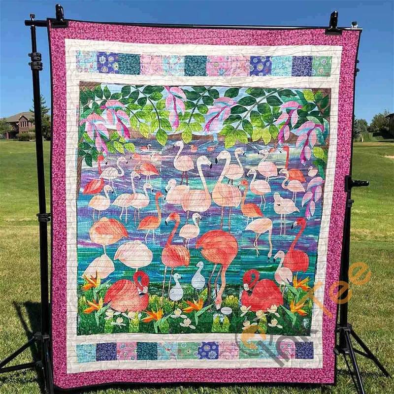 Flamingo Quilt Blanket Bedding Set