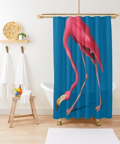Flamingo Shower Curtain Eco-Friendly Waterproof Pink Flamingo Bath Curtain Unique Flamingo Design High-Quality Material