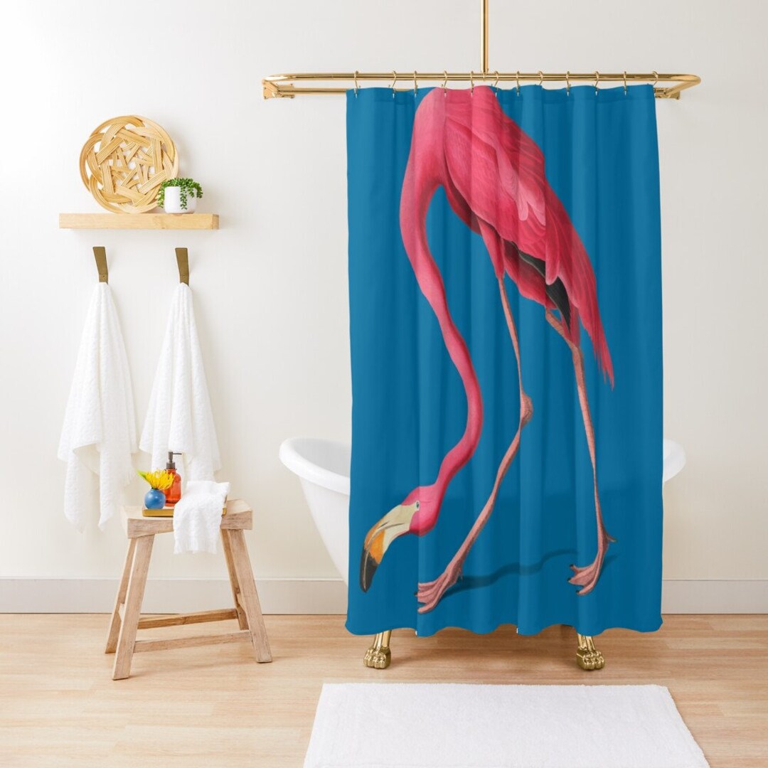 Flamingo Shower Curtain Eco-Friendly Waterproof Pink Flamingo Bath Curtain Unique Flamingo Design High-Quality Material