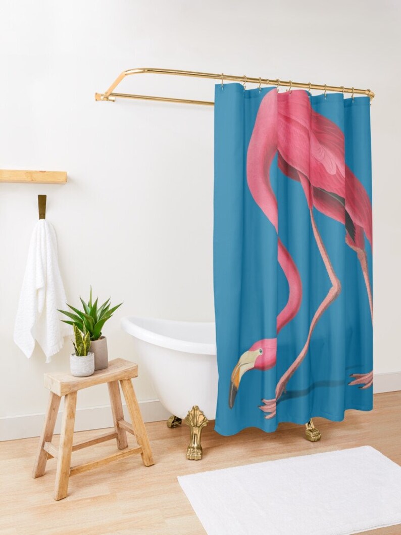 Flamingo Shower Curtain Eco-Friendly Waterproof Pink Flamingo Bath Curtain Unique Flamingo Design High-Quality Material - Image 3
