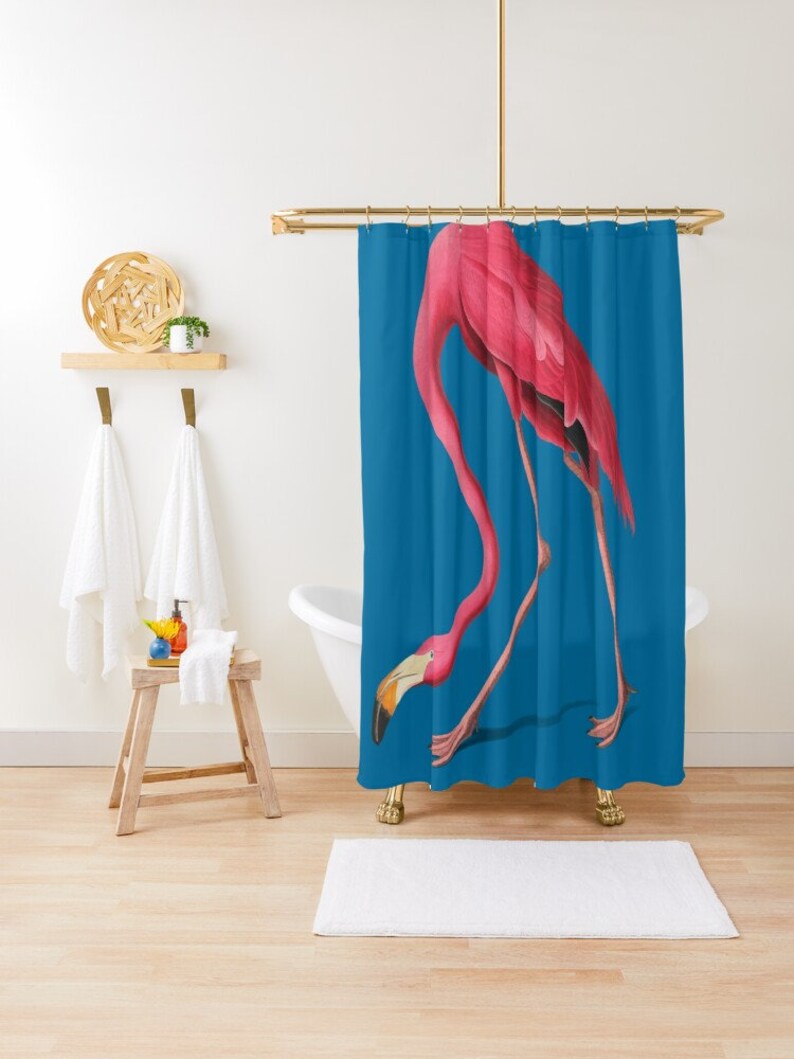 Flamingo Shower Curtain Eco-Friendly Waterproof Pink Flamingo Bath Curtain Unique Flamingo Design High-Quality Material - Image 4