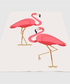 Flamingo Vector Cute Sherpa Fleece Blanket Gifts for Family, for Couple