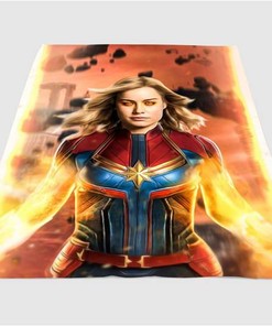 Flare Captain Marvel Sherpa Fleece Blanket Gifts for Family, for Couple