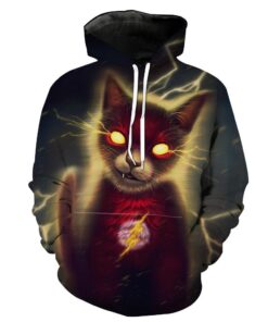 Flash Superhero Cat Crossover Animal Hoodie 3D