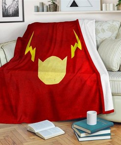 Flash Symbol Funny Super Heroes Sherpa Fleece Blanket Gifts for Family, for Couple
