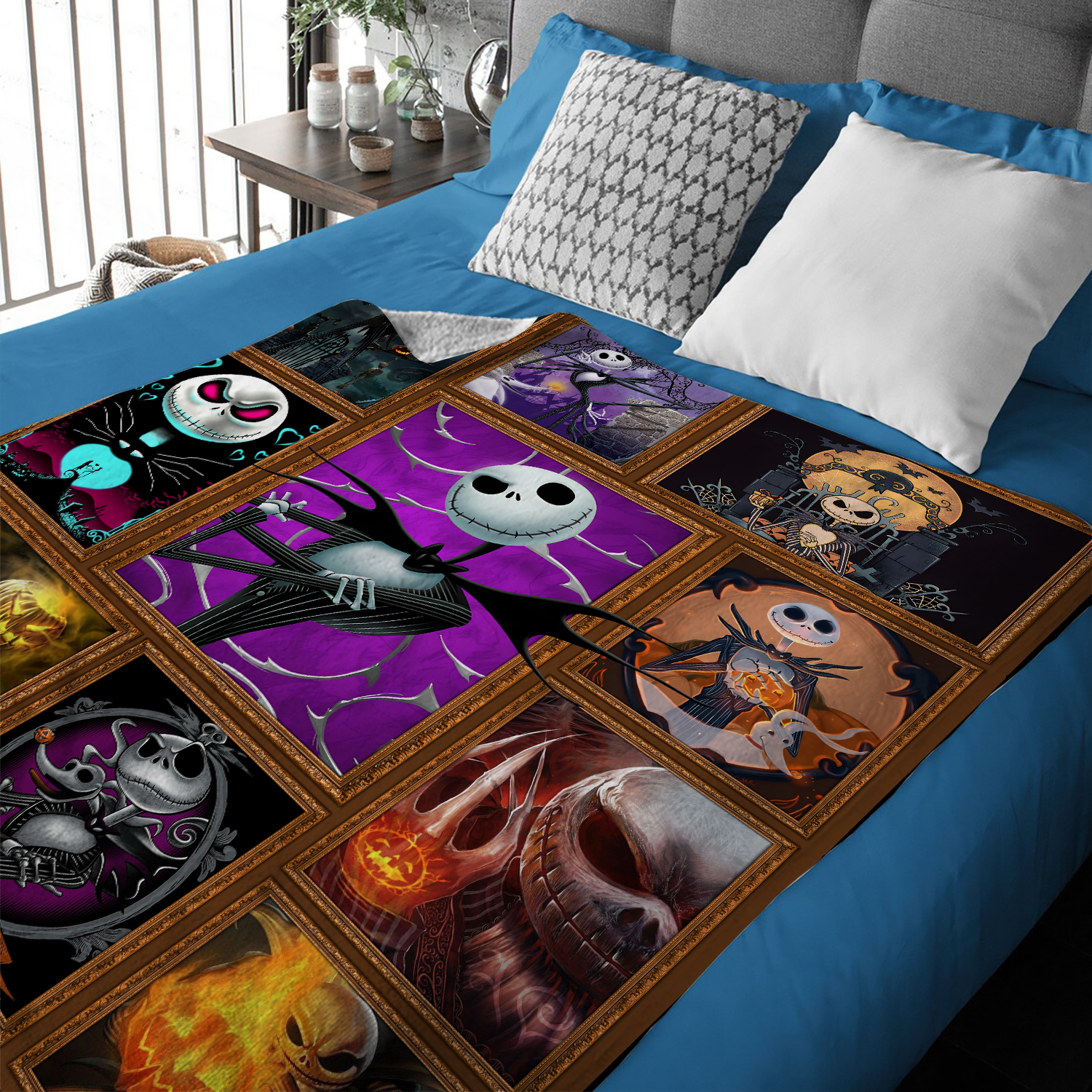 Jack Skellington Pumpkin King Sherpa Fleece Blanket Gifts for Family