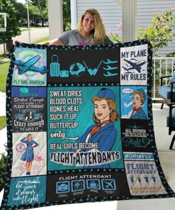 Flight Attendant Let Your Dreams Take Flight Quilt Blanket Bedding Set