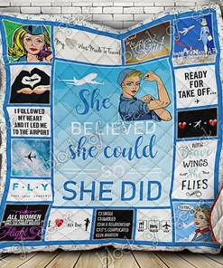 Flight Attendants I Followed My Heart Flight Attendants Quilt Blanket Bedding Set