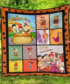 Flintstone 60Th Anniversary Cartoon Fan Gift Quilt