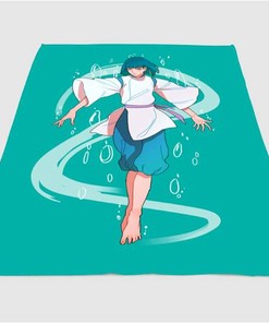 Floating Spirited Away Haku Sherpa Fleece Blanket Gifts for Family, for Couple