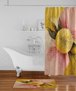 Floral Abstract Shower Curtain Optional Bathroom Accessories Bathroom Set