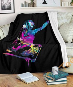 Floral Dj Sherpa Fleece Blanket Gifts for Family, for Couple