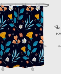 Floral Flower Shower Curtain For Bathroom, Boho Home Decor