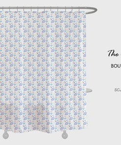 Floral Flower Shower Curtain For Bathroom, Boho Home Decor, Waterproof Washable Bath Curtain