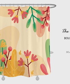 Floral Flowers Shower Curtain, Boho Plants Bathroom Bathtubs Home Decor