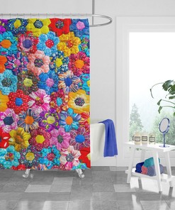 Floral Hippie Shower Curtain Optional Towels Boho Decor
