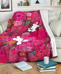 Floral Mickey And Minnie Sherpa Fleece Blanket Gifts for Family, for Couple