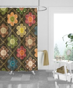 Floral Patchwork Shower Curtain Optional Towels Boho Decor
