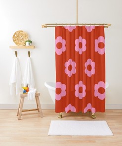 Floral Shower Curtain, Boho Colorful Curtain, Floral Bathroom Decor, Flowers Bath Decor