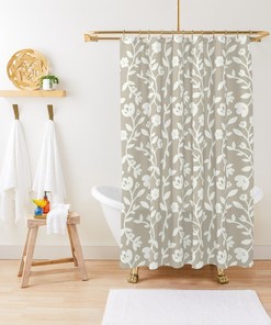 Floral Shower Curtain, Boho Colorful Curtain, Floral Bathroom Decor, Flowers, Eco-Friendly Material, Waterproof, Bath Decor