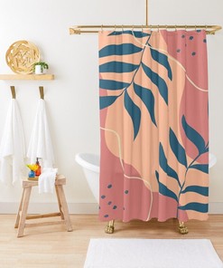 Floral Shower Curtain Boho Curtain Eco-Friendly Waterproof Chic Floral Bathroom Decor House Warming Gift