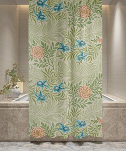 Floral Shower Curtain Botanical Boho Curtain Eco-Friendly Chic Floral Bathroom Decor Waterproof Curtain