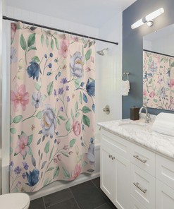 Floral Shower Curtain, Shower Curtain Cute, Shower Curtain Boho, Botanical Shower Curtain, Farmhouse Shower Curtain, Floral Bath Decor