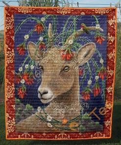 Floral Soul Goat Quilt Blanket Bedding Set