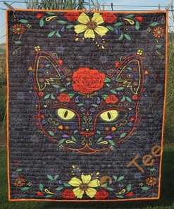 Floral Sugar Cat Quilt Blanket Bedding Set