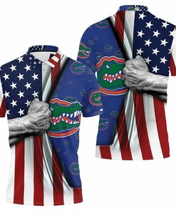 Florida Gators American Flag Ripped 3D All Over Print Polo Shirt