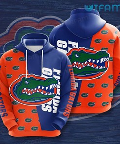 Florida Gators Hoodie 3D Blue Orange Logo Gators Gift
