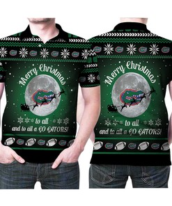 Florida Gators Merry Christmas To All And To All A Go Gators Football Logo 3d Designed Allover Gift For Gators Fans Christmas Holiday Polo Shirt