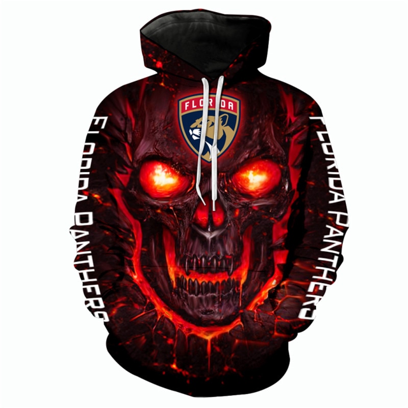 Florida Panthers Halloween Hoodie 3D Skulls Pullover Nhl