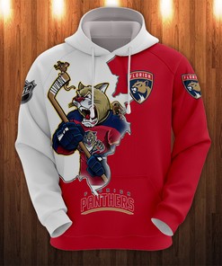 Florida Panthers Hoodie 3D Zip Hoodie 3D Cartoon Graphic Zip Hoodie for Fan